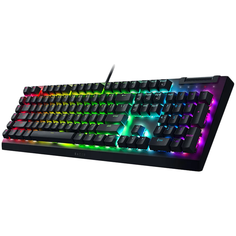 Razer BlackWidow V4 X Mechanical Gaming Keyboard, US Layout, Green Switch, Razer Chroma™ RGB, 6 Macro Keys, Lubricated Stabilizers, Media Roller