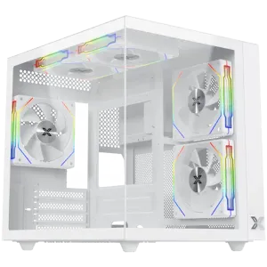 Aqua M Lite Arctic (WH, MATX, U3x1 & U2x1, 2PCS TG, 4PCS G22A Arctic Reverse & 1PC G22A Arctic,ARGB Remote Control Box)