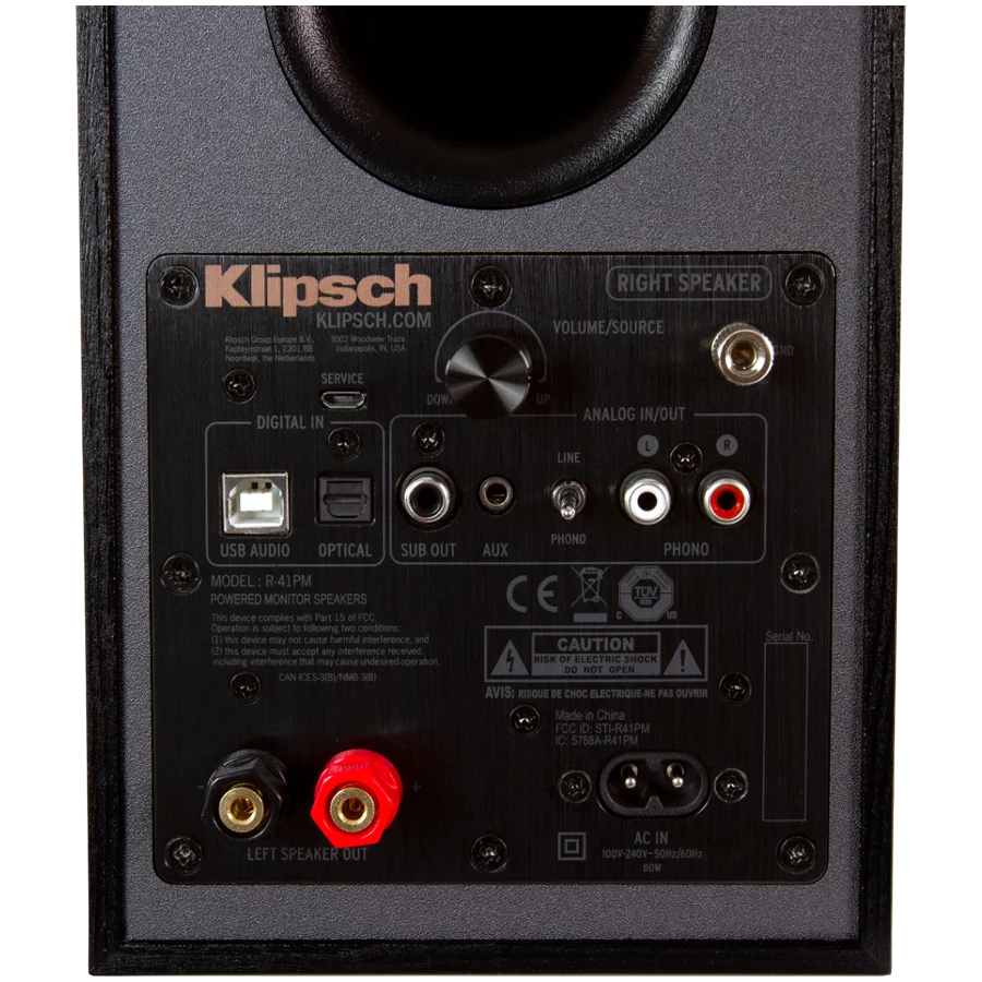 Klipsch Reference R-41PM Powered Bookshelf Speakers, Black, Pair Klipsch Reference R-41PM Powered Bookshelf Speakers, Black, Pair