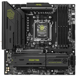 MSI B850M MORTAR WIFI, mATX, Socket AM5, 4x DDR5 Dual Channel DDR5 up to 8200(OC)MHz, 1x PCIe x16 slot, 3x M.2 slot, 4x USB 5Gbps, 1x USB 10Gbps Type-C, 1x USB 20Gbps Type-C, HDMI, DP, 7.1 HD Audio, 5G LAN, WiFI 7, BT, 3Y