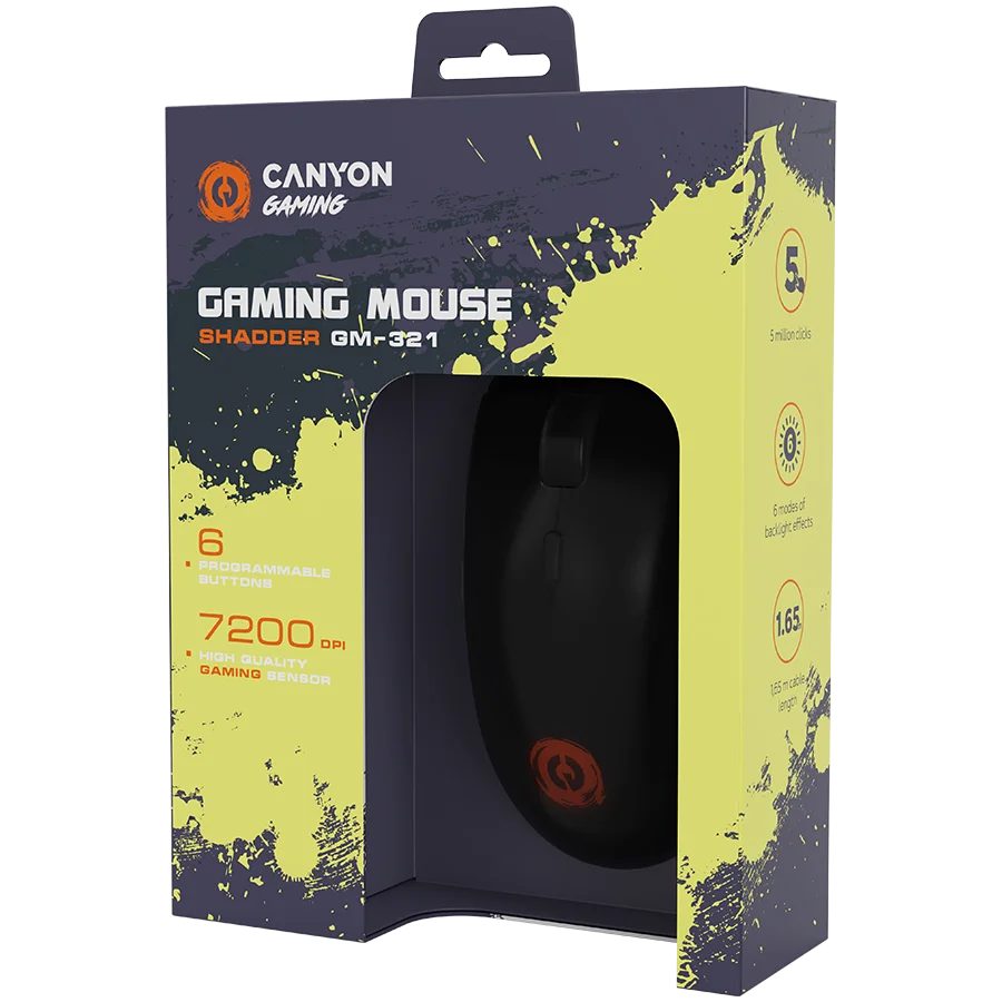 CANYON mouse Shadder GM-321 RGB 6buttons Wired Black