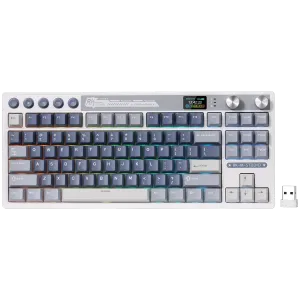 ROYAL KLUDGE RK M87 Ocean Blue Gaming Keyboard Cream switch