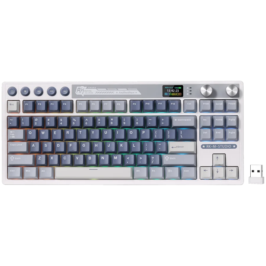 ROYAL KLUDGE RK M87 Ocean Blue Gaming Keyboard Cream switch ROYAL KLUDGE RK M87 Ocean Blue Gaming Keyboard Cream switch
