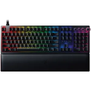 Razer Huntsman V2 Analog (Analog Switch), Optical Gaming Keyboard, US Layout, Doubleshot PBT Keycaps, Sound Dampening Foam, Razer Chroma™ RGB, Up to 8000Hz polling rate, Aluminum matte top plate