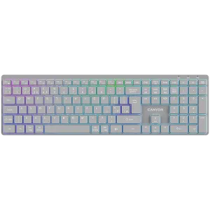 CANYON keyboard HKB-W11 UK/US RGB Dual Mode Wireless Grey