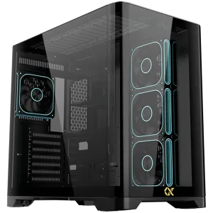 Crystal Storm V2 EN49392 (BK,EATX,U3+U2,Front Curved & Left TG,3PCS J22A PWM Reverse & 1PC J22A PWM,ARGB PCB)