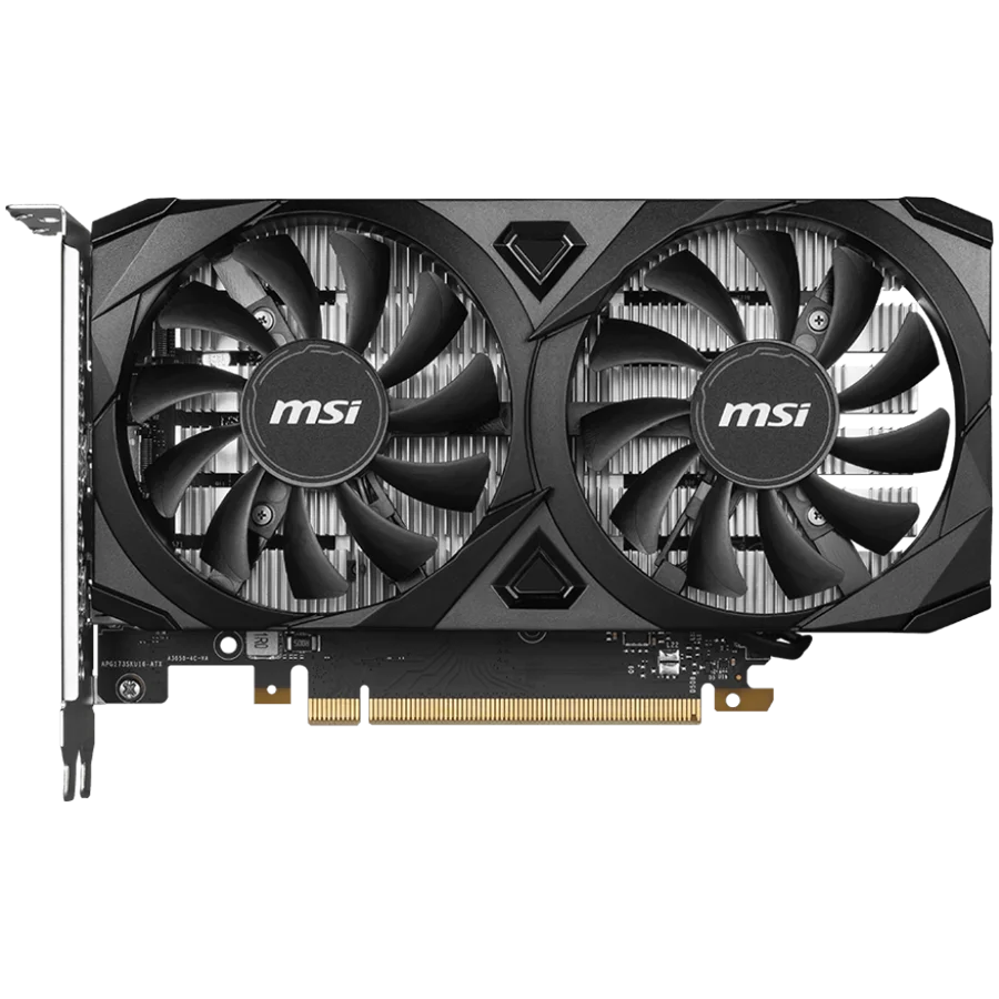 MSI Video Card Nvidia GeForce RTX 3050 VENTUS 2X E 6G OC, 6GB GDDR6, 96bit, Boost: 1492 MHz, 2304 CUDA Cores, PCIe 4.0, 1x DP 1.4a, 2xHDMI 2.1a, RAY TRACING, Dual Fan, 300W, 3Y