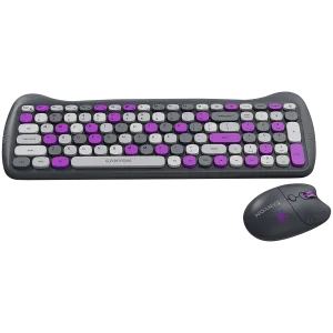 CANYON HSET-W6 EN Keyboard+Mouse Kitty Edition AAA+АА Wireless Violet