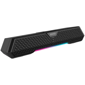 Edifier MG250 2.0 Desktop Soundbar, Bluetooth V5.3, USB-A soundcard input, 2-inch full-range drivers 5W (RMS) output, RGB light strip with companion app control, Built-in MEMS microphone with noise-cancellation, One-touch touch-panel control, Black