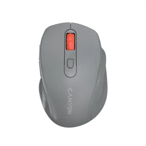 Canyon 6 buttons wireless 2.4Ghz mouse, MX8650A Sensor, DPI up to 1600,Injection case, 3 M life times left and right switches, 2xAAA battery, ABS material. Size: 105x71x40mm, Weight: 59g, Dark grey