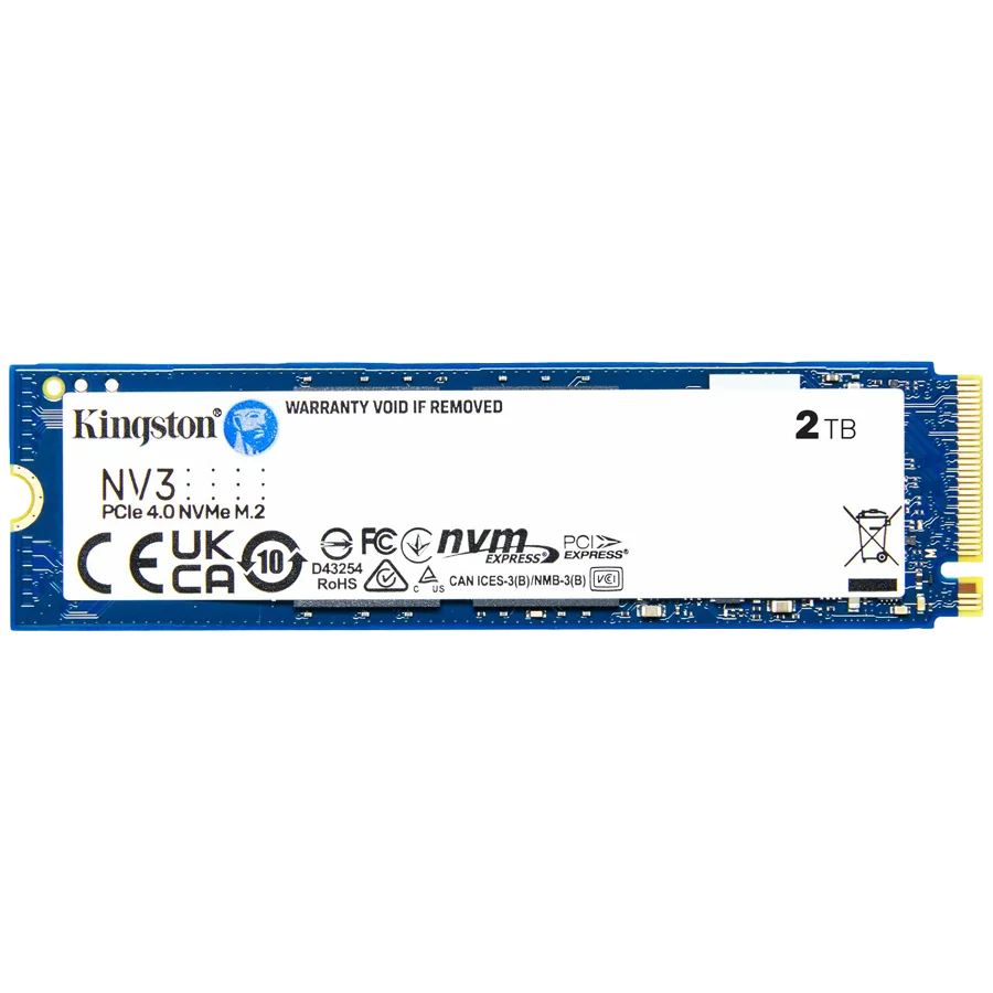 Kingston 2TB NV3 SSD M.2 2280 PCIe 4.0 NVMe, Read: 6,000/ Write: 5,000MB/s