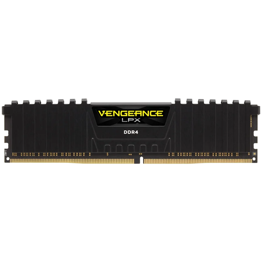 CORSAIR DDR4, 3200MHz 16GB 1x16GB Dimm, Unbuffered, Dual Rank, 16-20-20-38, XMP 2.0, Vengeance LPX black Heatspreader, Black PCB, 1.35V