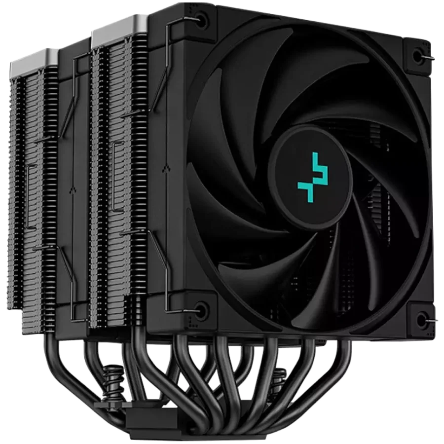 DeepCool AK620 Zero Dark, CPU Air Cooler, 1x120mm FK120 PWM FDB Fan, ARGB, 6 Heatpipes, Fluid Dynamic Bearing, LGA2066/2011-v3/2011/1700/1200/1151/1150/1155, AMD AM5/AM4, 3Y, R-AK620-BKNNMT-G-1