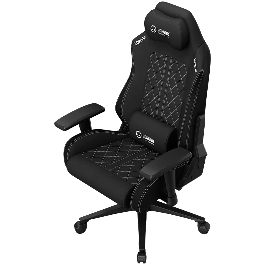 LORGAR CHA41, Ergonomic Gaming Chair Advanced, premium anti-stain fabric, Black/white