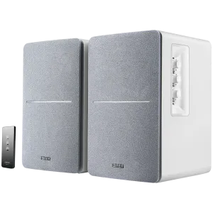 Edifier R1280T 2.0 Bookshelf Speakers, RCA, 0.5-inch Tweeters, 4-inch Drivers, 42W (RMS), Control Knobs and Remote Control, White