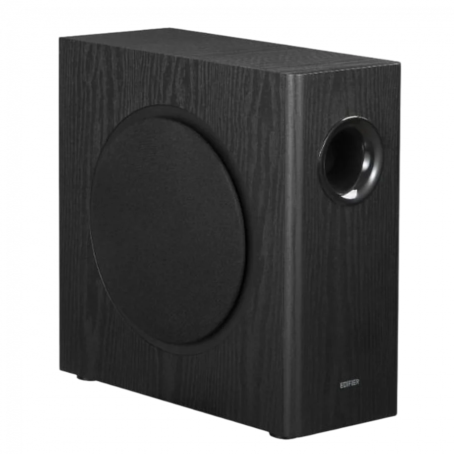 Edifier T5s Powered Subwoofer, 8-inch long-throw front-firing woofer, 70 W RMS, frequency response down to 35 Hz, RCA Signal-In , Signal-Out pass-through, low-pass filter & phase control, auto-standby feature, Black