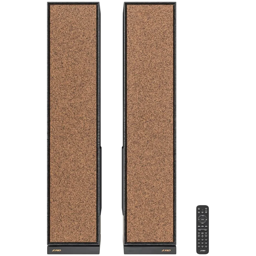 F&D T-68X 2.0 Floorstanding Speakers, 140W RMS ( 70Wx2), 1'' Tweeter + 4'' Speakers + 8'' Subwoofer for each channel, BT 5.3/Optical/COAXIAL/AUX/USB/Karaoke function/LED Display/Remote control/Microphone/Wooden, Touch buttons, Black