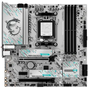 MSI B850M GAMING PLUS WIFI, mATX, Socket AM5, 4x DDR5 Dual Channel DDR5 up to 8200(OC)MHz, 2x PCIe x16 slot, 2x M.2 slot, 3x USB 5Gbps, 3x USB 10Gbps, 2x USB 10Gbps Type-C, HDMI, DP, 7.1 HD Audio, 5G LAN, WiFI 7, BT, 3Y