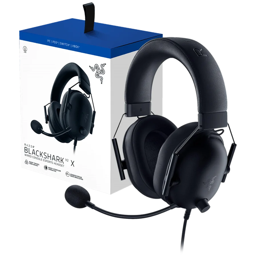 Razer BlackShark V2 X For PlayStation, Wired Console Headset, Black, Tri-Force Drivers 50
