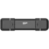 Silicon Power 1TB DS72 Dual USB-C/USB 3.2 Gen 2, Portable External SSD, Steam Deck and iPhone 15 Pro, R/W: up to 1050MB/s; 850MB/s, Black