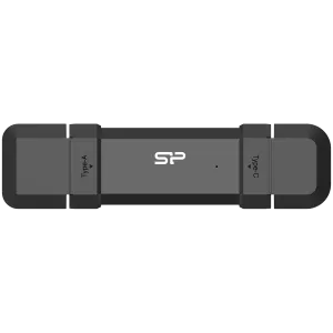 Silicon Power 1TB DS72 Dual USB-C/USB 3.2 Gen 2, Portable External SSD, Steam Deck and iPhone 15 Pro, R/W: up to 1050MB/s; 850MB/s, Black