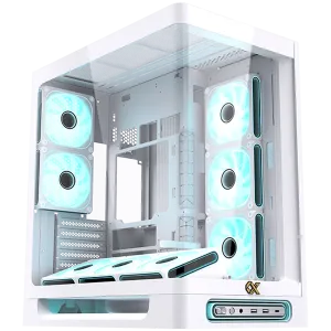 Heaven Air Arctic EN49606 (WH,U3x2+Type C,Curved TG,6PCS J20A PWM WH Reverse & 2PCS J20A PWM WH,ARGB & PWM Remote Control Box)