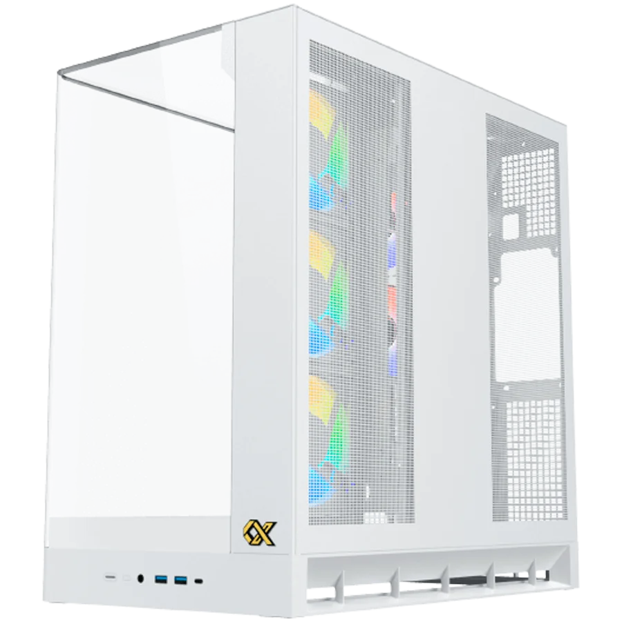 Pano II Arctic EN48425 (WH,U3x2+Type C,Curved TG,6PCS H22A WH Reverse & 2PCS H22A WH,ARGB & PWM Remote Control Box)