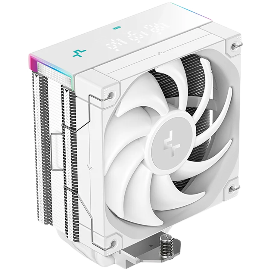 DeepCool AK400 DIGITAL PRO WH, CPU Air Cooler, 1x120mm FT12 SE PWM Fan, Digital Display, ARGB, Core Touch Technology 2.0, 4 Heatpipes, White, LGA1851/1700/1200/115x, AMD AM5/AM4, 126x97x159 mm(LxWxH), 3Y, R-AK400-WHAPMN-G