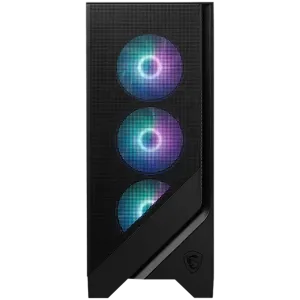 MSI MAG FORGE 320R AIRFLOW, Mid-Tower, ATX/M-ATX/ITX, 2x USB 3.2, 1x Audio/Mic, LED Button, ARGB Hub, 4x 120mm ARGB Fans, Mesh Panel, Tempered Glass, Black
