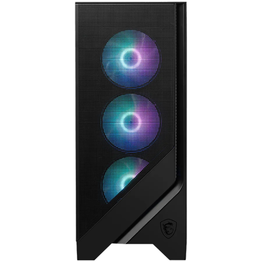 MSI MAG FORGE 320R AIRFLOW, Mid-Tower, ATX/M-ATX/ITX, 2x USB 3.2, 1x Audio/Mic, LED Button, ARGB Hub, 4x 120mm ARGB Fans, Mesh Panel, Tempered Glass, Black