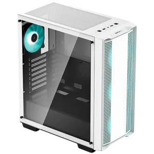 DeepCool CC560 WH V2, Mid Tower, Mini-ITX/Micro-ATX/ATX, 1xUSB3.0, 1xUSB2.0, 1xAudio, 4x120mm Pre-Installed LED Fans, Tempered Glass, Mesh Panel, White