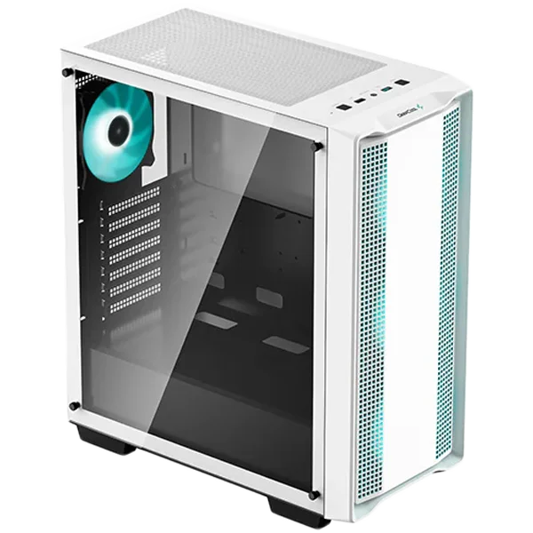 DeepCool CC560 WH V2, Mid Tower, Mini-ITX/Micro-ATX/ATX, 1xUSB3.0, 1xUSB2.0, 1xAudio, 4x120mm Pre-Installed LED Fans, Tempered Glass, Mesh Panel, White