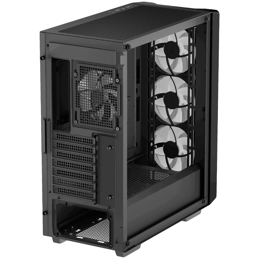 DeepCool CC560 MESH V2, Mid Tower, Mini-ITX/Micro-ATX/ATX, 2xUSB3.0, 1xAudio, 4x120mm Pre-Installed ARGB Fans, Tempered Glass, Mesh Panel, Black, R-CC560-BKAMA4-G-2