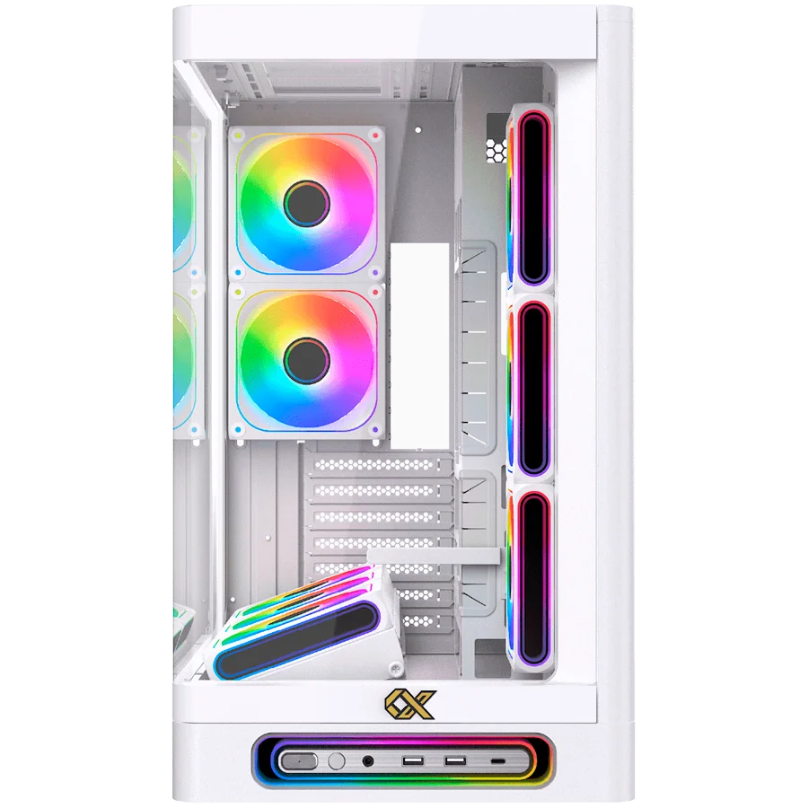 Heaven Air Arctic EN49606 (WH,U3x2+Type C,Curved TG,6PCS J20A PWM WH Reverse & 2PCS J20A PWM WH,ARGB & PWM Remote Control Box)