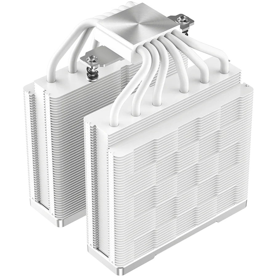 DeepCool AK620 WH, CPU Air Cooler, 2x120mm PWM FDB Fan, TDP 260W, 6 Heatpipes, White, LGA2066/2011-v3/2011/1700/1200/115x, AMD AM5/AM4, 129x138x160 mm(LxWxH), 3Y, R-AK620-WHNNMT-G-1