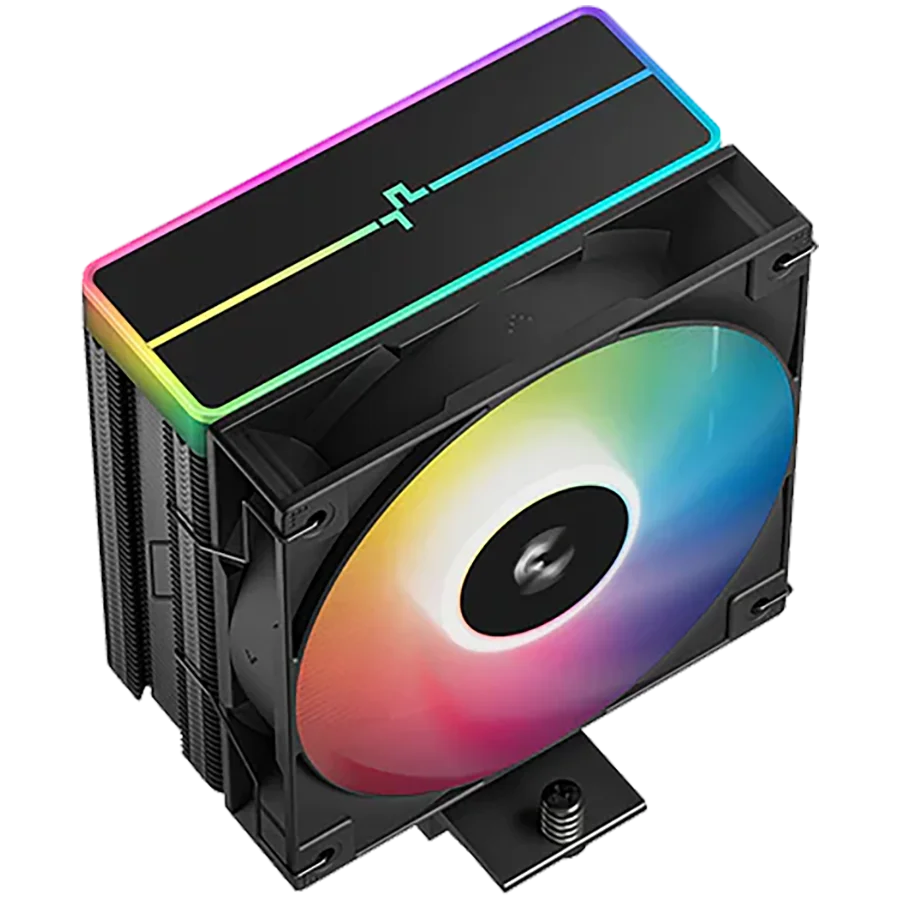 DeepCool AG400 BK ARGB V2, CPU Air Cooler, 1x120mm ARGB PWM Fan, ARGB Top Cover, TDP 220W, 4 Heatpipes, Black, LGA1851/1700/1200/115x, AMD AM5/AM4, 125x92x154 mm(LxWxH), 2Y, R-AG400-BKAMMN-GJD