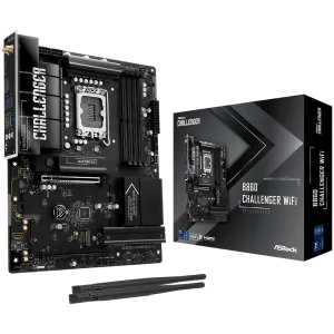 ASROCK MB Desktop B860 Challenger Wi-fi, S.1851, 4x DDR5, 1x PCIe 5.0 x16, 1x PCIe 4.0 x4, 1x Blazing M.2, 2x Hyper M.2, 4x SATA 3, 2x USB-C, 7x USB 3.2, 6x USB 2.0, 1x RJ-45 2.5GB Lan, 802.11be Wi-Fi 6E + Bluetooth 5.4, ATX