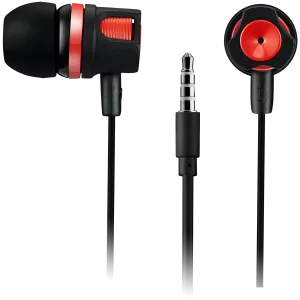 CANYON Stereo earphones with microphone, 1.2M, red