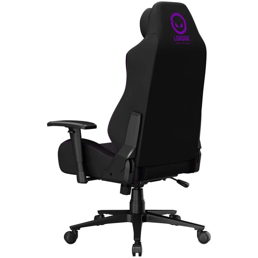 LORGAR CHA41, Ergonomic Gaming Chair Advanced, premium anti-stain fabric, Black/purple