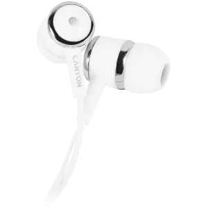 CANYON Stereo earphones with microphone, White