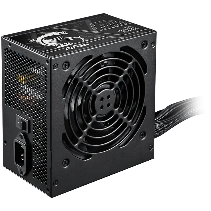 MSI MAG A650BN PCIE5 II, 650W, 80 Plus Bronze, 120mm Low Noise Fan, Protections: OVP/OCP/SCP/OPP/UVP, Dimensions: 150mmx140mmx86mm, 5Y Warranty