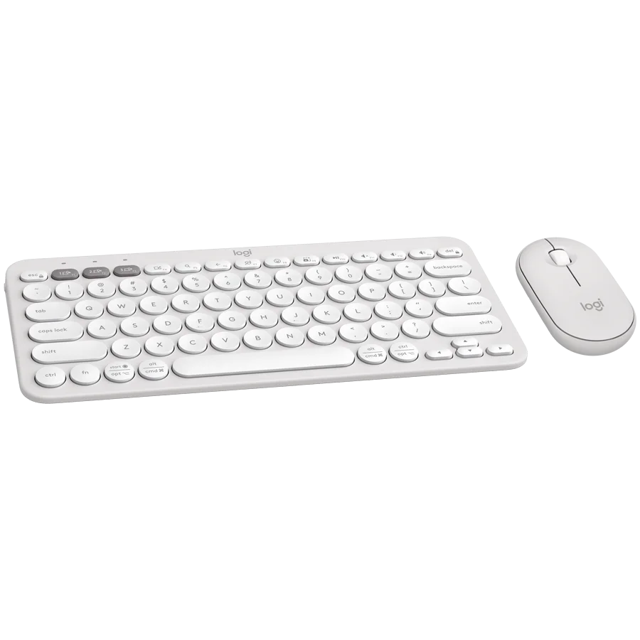 LOGITECH Pebble 2 Bluetooth Keyboard Combo - TONAL WHITE - US INT'L LOGITECH Pebble 2 Bluetooth Keyboard Combo - TONAL WHITE - US INT'L