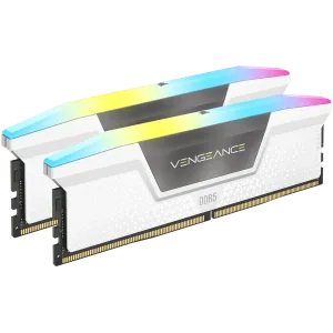 CORSAIR VENGEANCE RGB DDR5 32GB (2 x 16GB) DDR5 6400 CL36-48-48-104 1.35V XMP & EXPO - White
