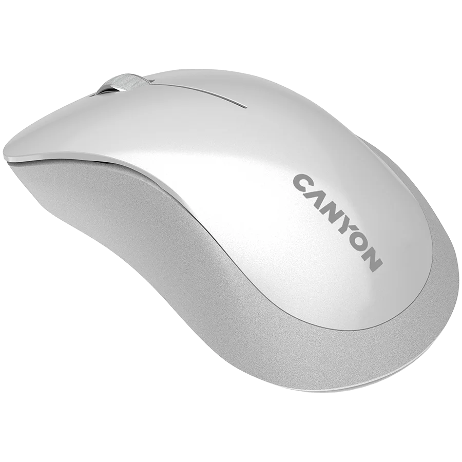 CANYON MW-11, 2.4 GHz  Wireless mouse ,with 3 buttons, DPI 1200, Battery:AAA*2pcs  ,pearl white grey67*109*38mm 0.063kg