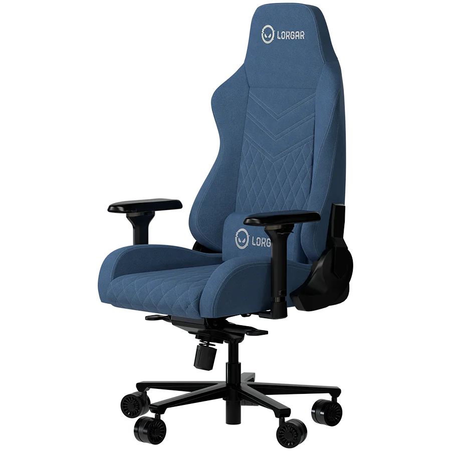 LORGAR Ace 422, Gaming chair, Anti-stain durable fabric, 1.8 mm metal frame, multiblock mechanism, 4D armrests, 5 Star aluminium base, Class-4 gas lift, 75mm PU casters, Blue