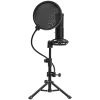 LORGAR Voicer 721, Gaming Microphone, Black, USB condenser microphone with tripod stand, pop filter, including 1 microphone, 1 Height metal tripod, 1 plastic shock mount, 1 windscreen cap, 1,2m metel type-C USB cable, 1 pop filter, 154.6x56.1mm