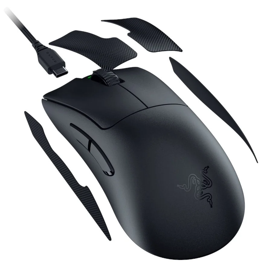 Razer DeathAdder V3 Pro Black, Wireless Gaming Mouse, True 30000 dpi, Focus Pro 30K Optical Sensor, Gen-3 Optical Mouse Switches, 5 programmable buttons, Razer Speedflex Cable USB Type C, 90-million Clicks