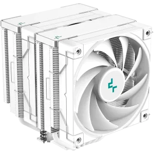 DeepCool AK620 WH, CPU Air Cooler, 2x120mm PWM FDB Fan, TDP 260W, 6 Heatpipes, White, LGA2066/2011-v3/2011/1700/1200/115x, AMD AM5/AM4, 129x138x160 mm(LxWxH), 3Y, R-AK620-WHNNMT-G-1