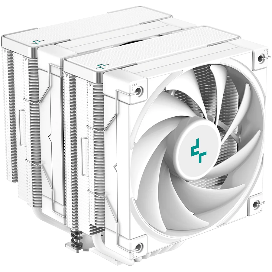 DeepCool AK620 WH, CPU Air Cooler, 2x120mm PWM FDB Fan, TDP 260W, 6 Heatpipes, White, LGA2066/2011-v3/2011/1700/1200/115x, AMD AM5/AM4, 129x138x160 mm(LxWxH), 3Y, R-AK620-WHNNMT-G-1