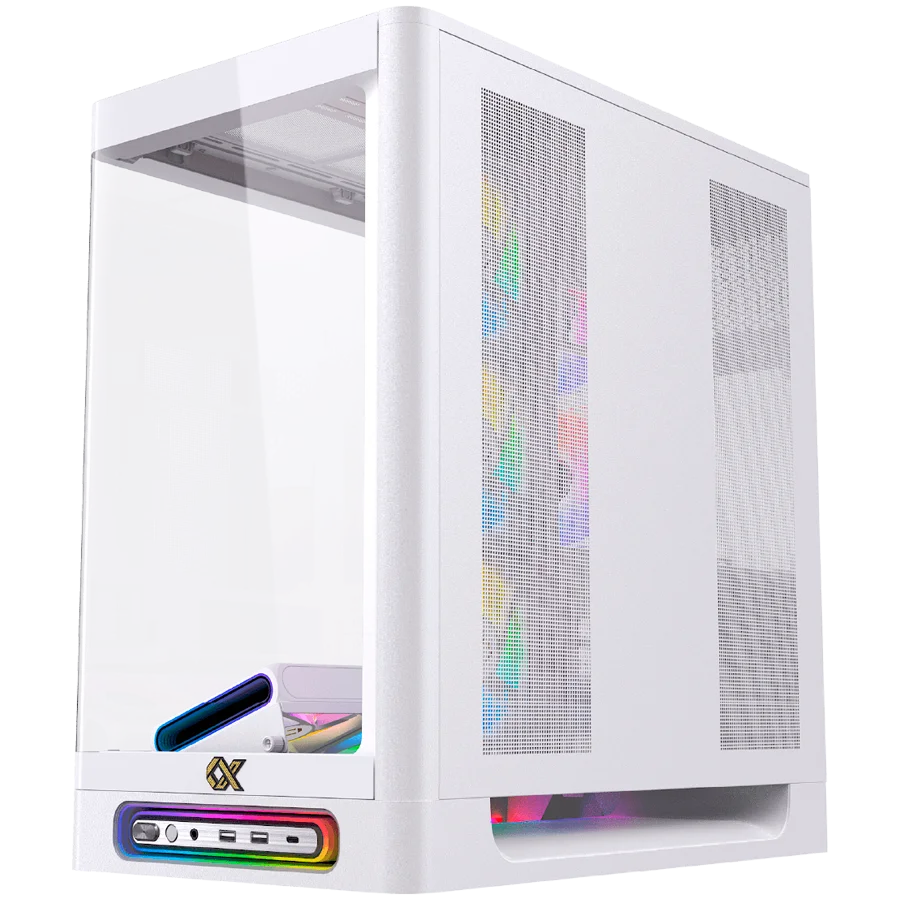 Heaven Air Arctic EN49606 (WH,U3x2+Type C,Curved TG,6PCS J20A PWM WH Reverse & 2PCS J20A PWM WH,ARGB & PWM Remote Control Box)